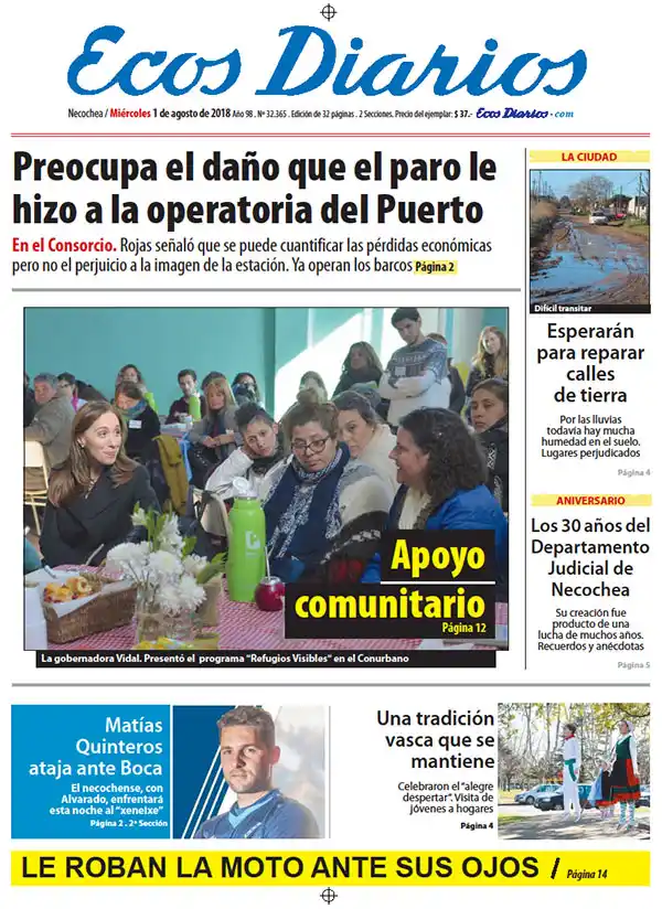 Tapa del 1 de agosto de 2018