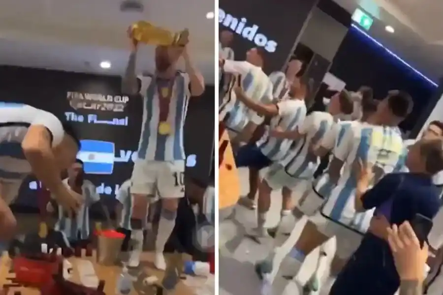 "Un minuto de silencio...", el cantito con el que Argentina festejó la Copa del Mundo en el vestuario