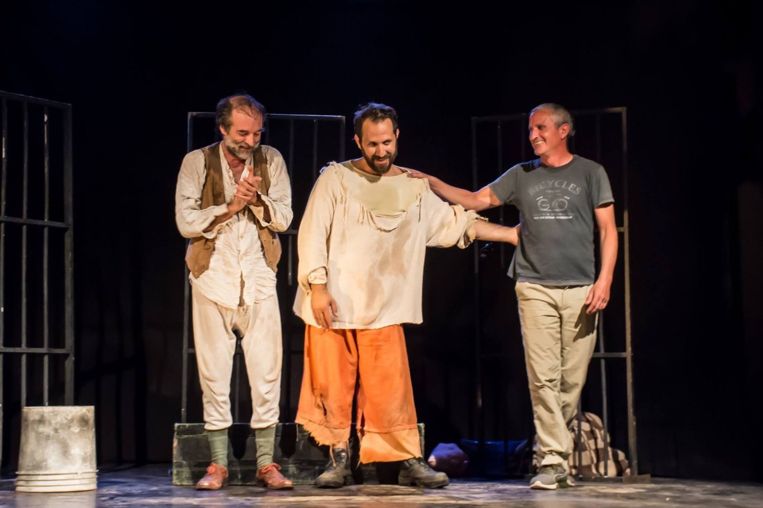 Grupo teatral. Fernando Repetto, Gustavo Wilson y Miguel De Amico