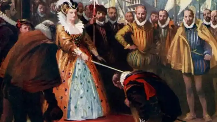 Francis Drake fue nombrado Caballero por la reina Isabel I.