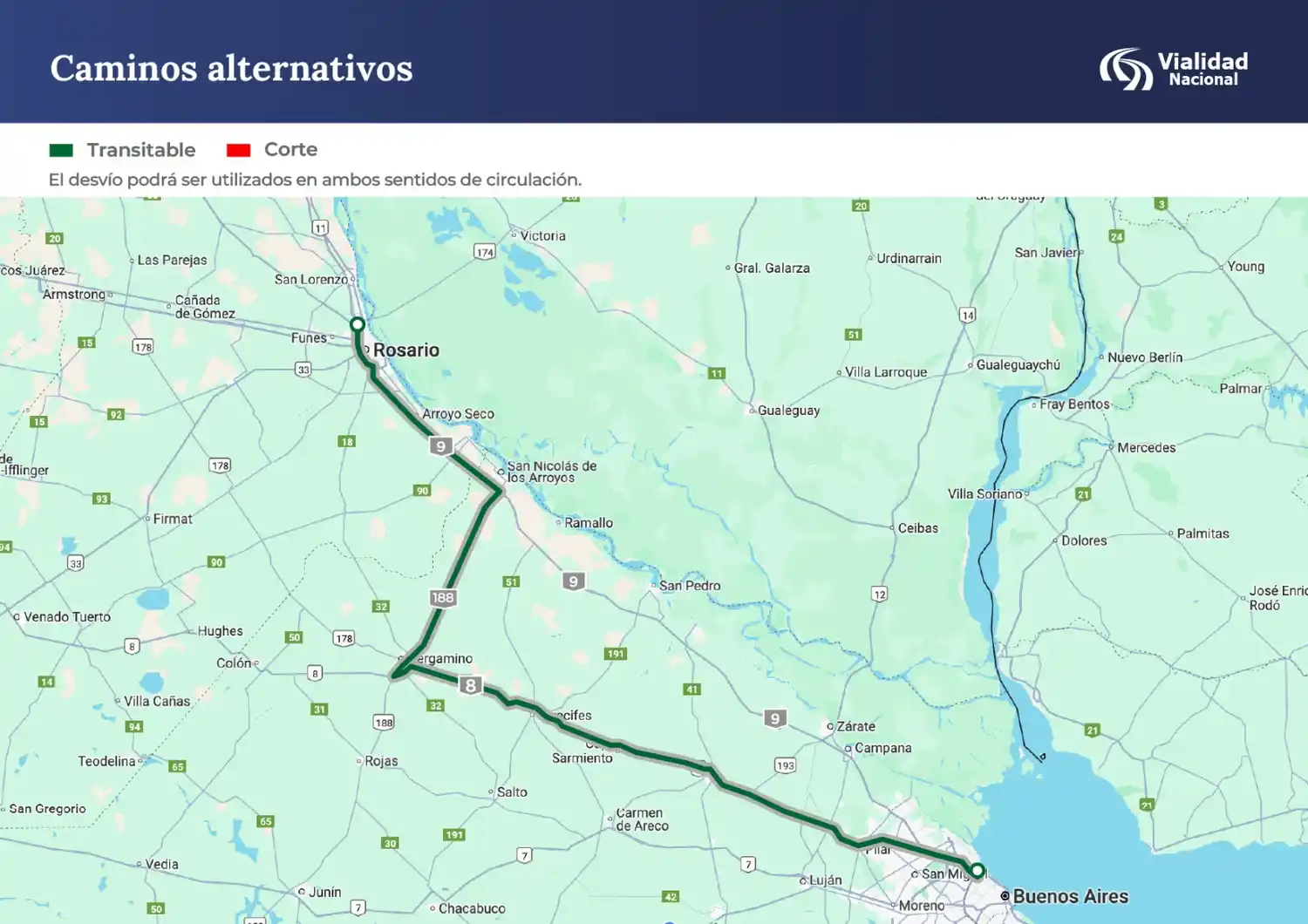 mapa vialidad rosario buenos aires
