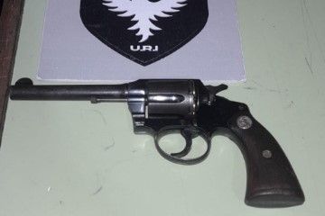 El revólver que portaba el hombre arrestado.