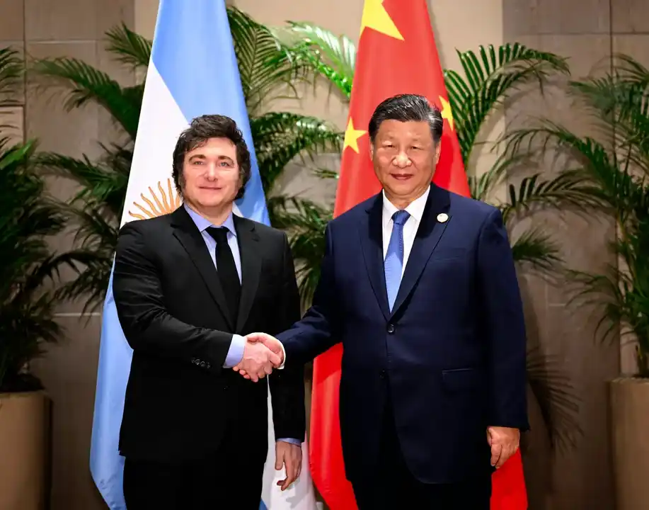 Milei y el presidente chino Xi Jinping durante la cumbre del G20 de noviembre de 2024.