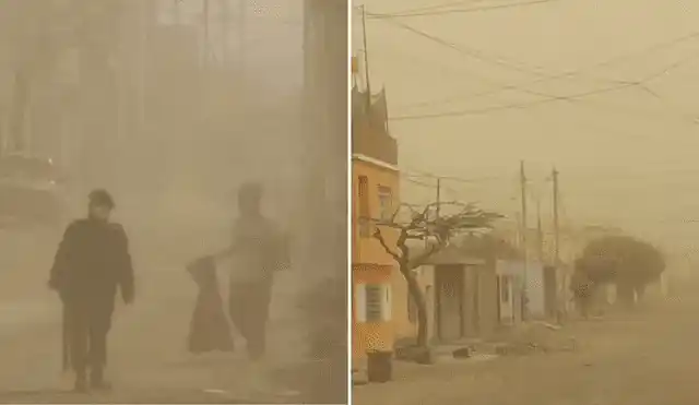 La tormenta de arena en Ica, Perú.