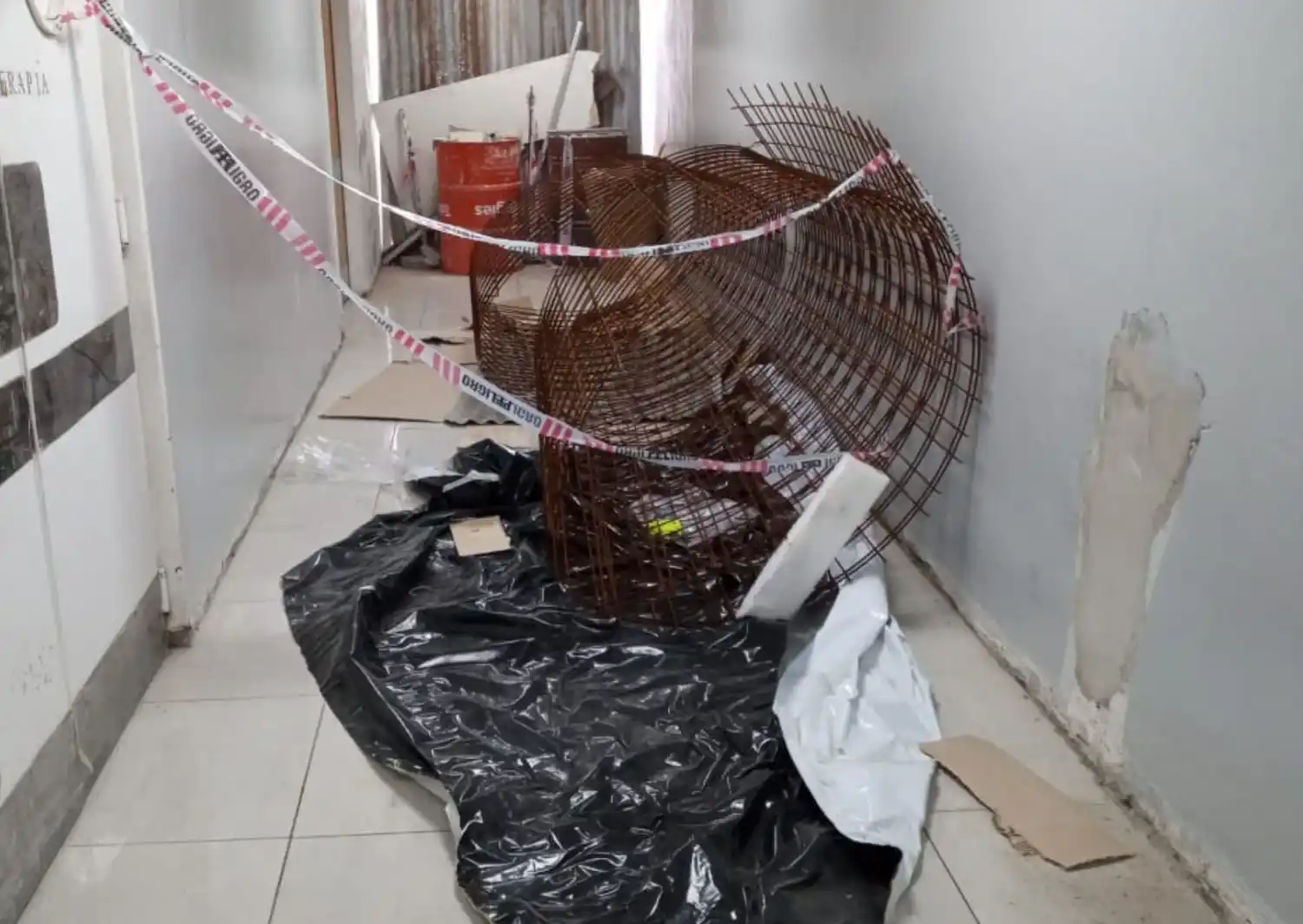 Así está el sector donde iba a ser instalado el nuevo tomógrafo. Foto: La Opinión.