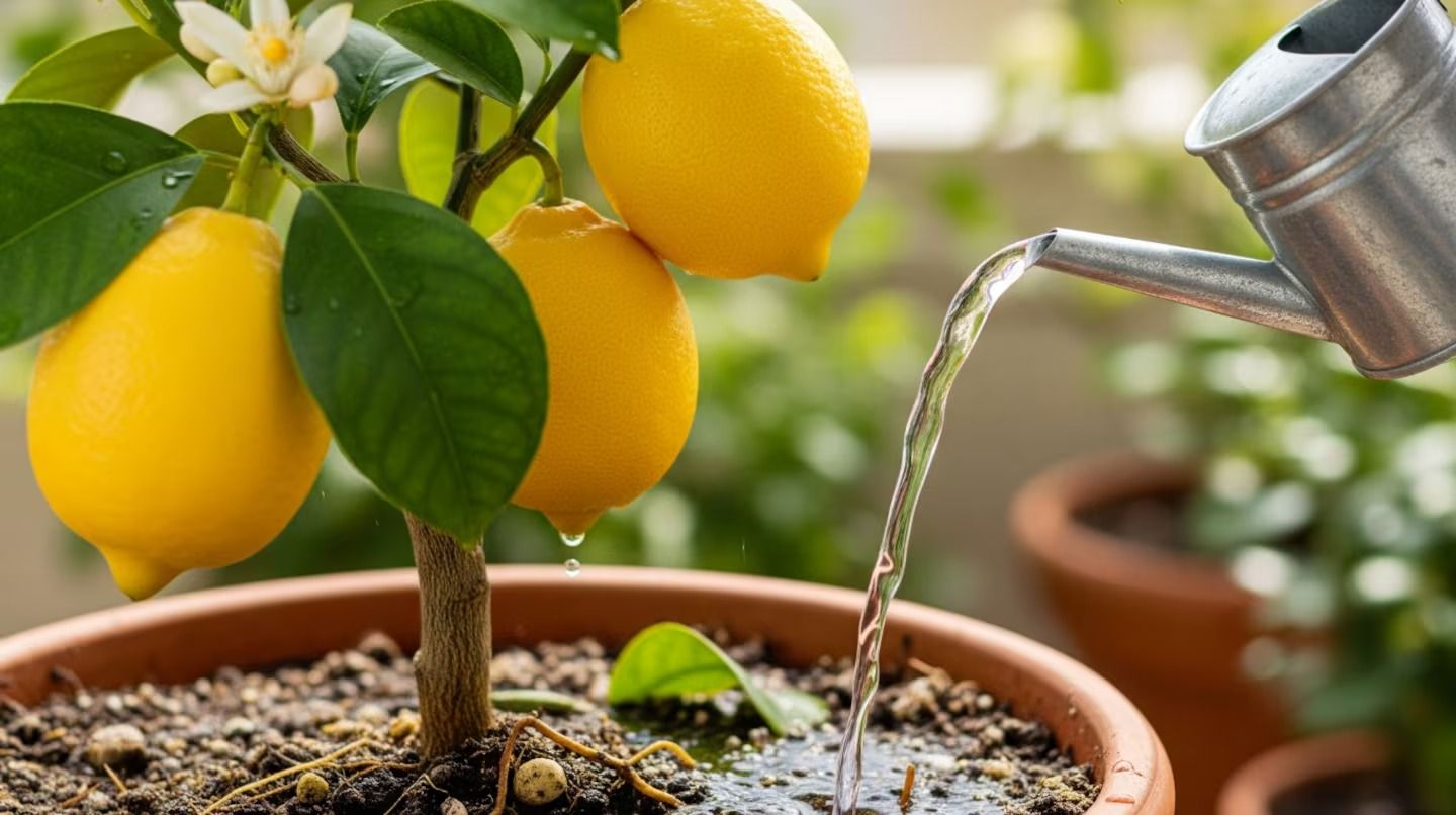 Seguro no lo sabías: el error más común al regar un limonero en maceta.