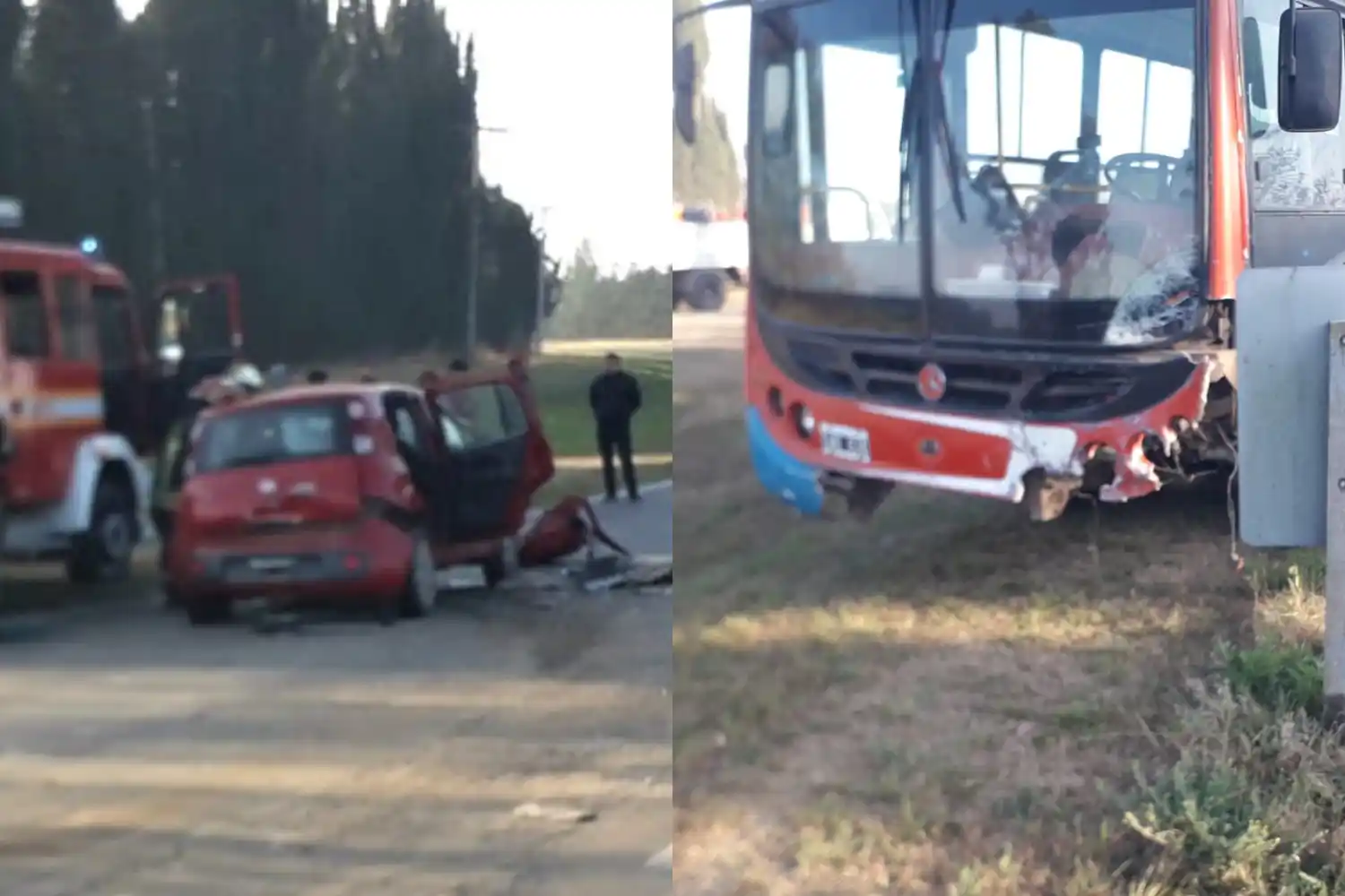 Accidente en ruta 1001: la conductora del auto que chocó contra un colectivo permanece internada