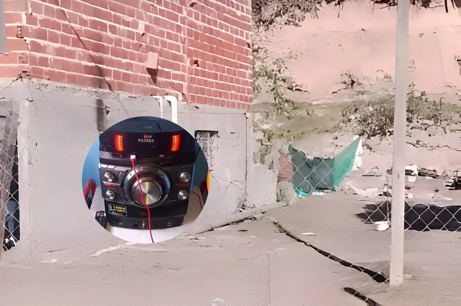 Les robaron una garrafa y el equipo de música.