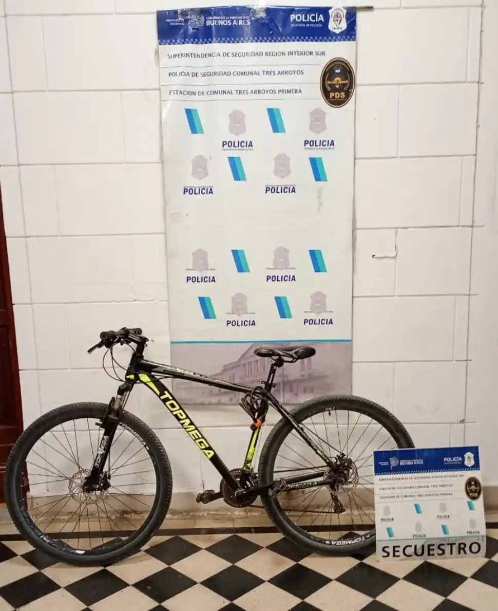 La policía encontró una bicicleta robada