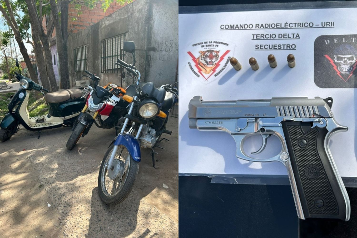 Detenido con tres motos robadas y un arma en zona noroeste