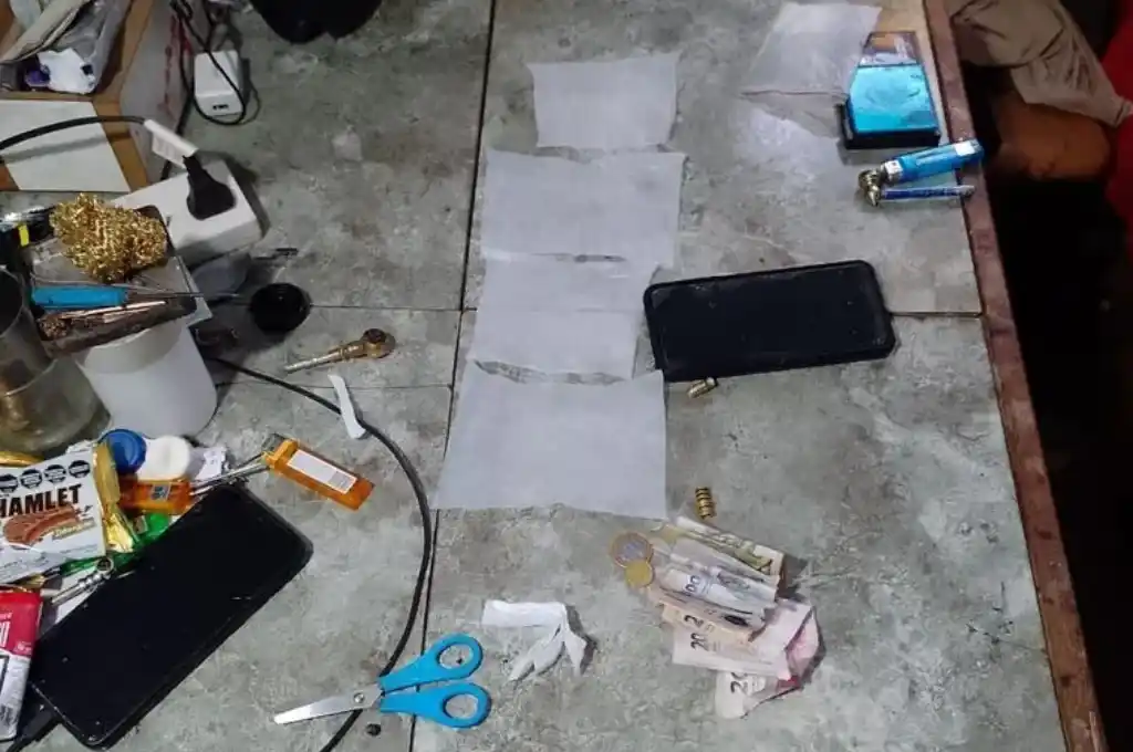 Parte del material incautado tras el allanamiento. Credit: Gentileza.