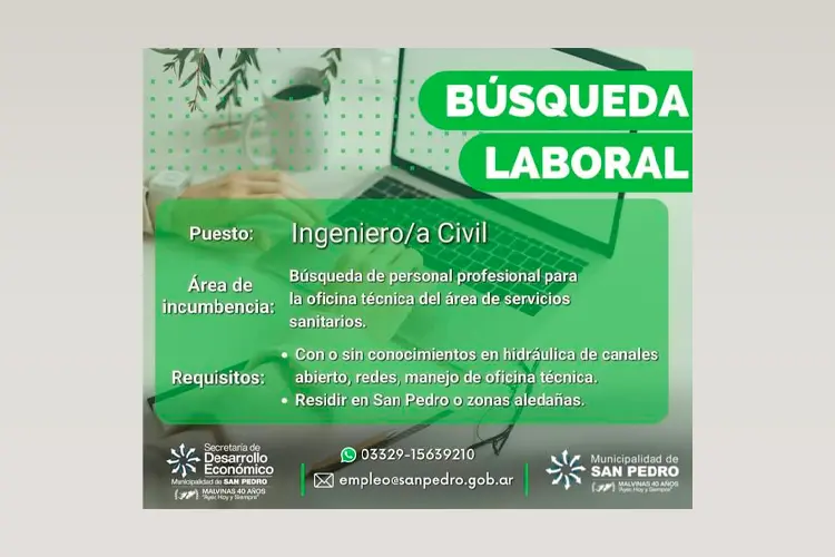 Búsqueda laboral: ingeniero/a civil