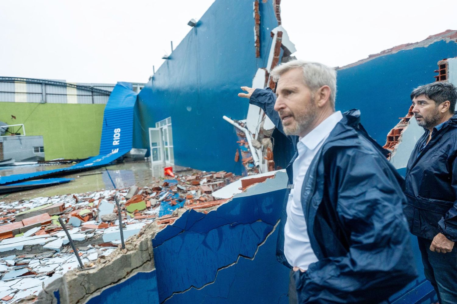 Frigerio recorrió las zonas afectadas tras el temporal