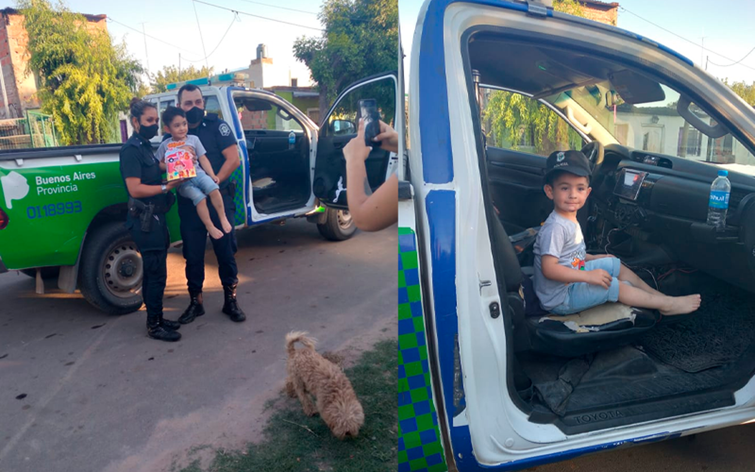 Agradecimiento a los oficiales Johana y Adrián por cumplir el sueño de Mirko