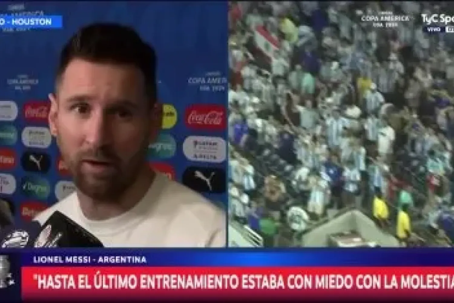 Lionel Messi: "El miedo psicológico de tener algo muscular es lo que más molesta"