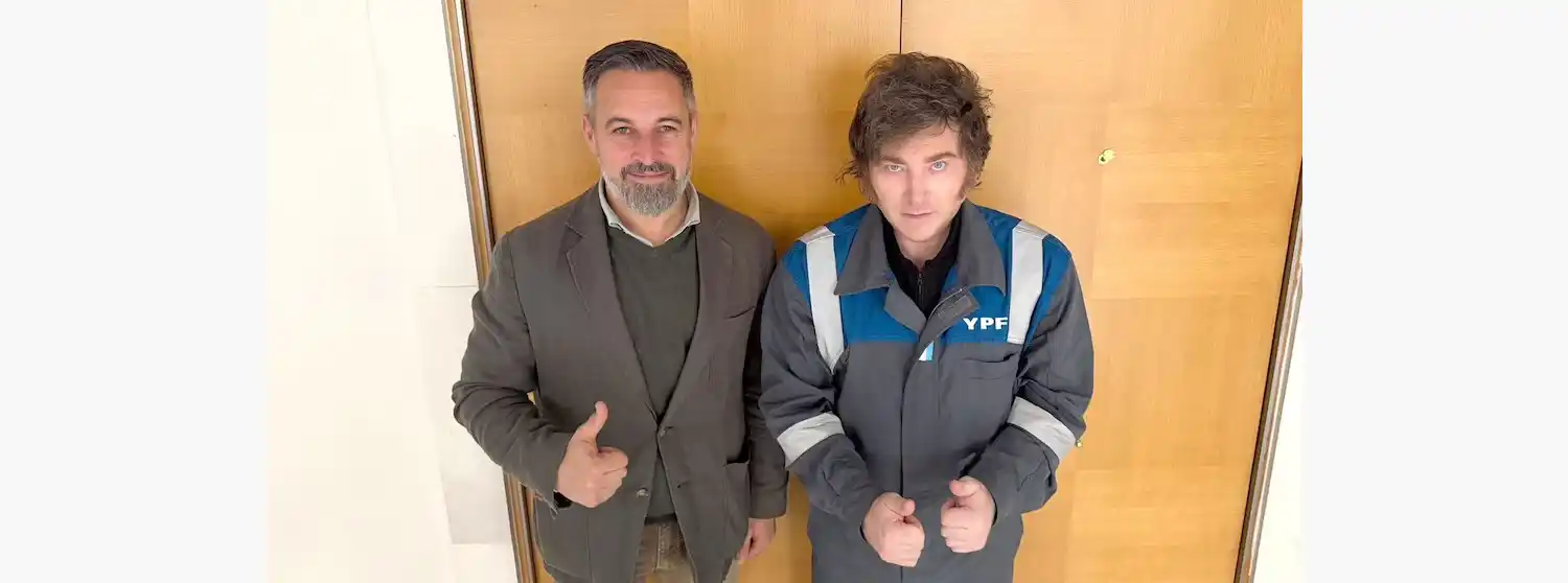 El mandatario argentino se reunió con Abascal, uno de sus principales aliados políticos en Europa.