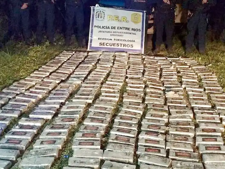 Durante 2025 se incautaron 500 kilos de cocaína y 450 kilos de marihuana en Entre Ríos