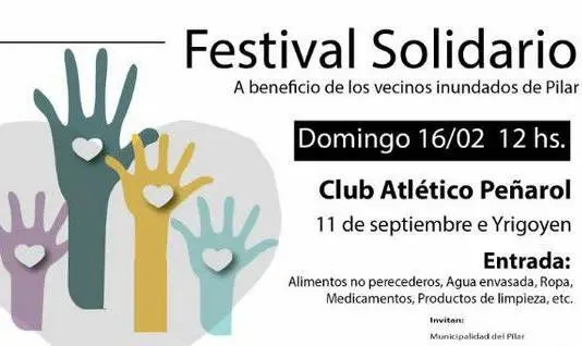 Inundaciones en Pilar: Festival solidario a beneficio de los damnificados