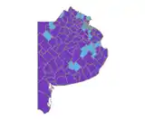 Así quedó pintado el mapa de la Provincia de Buenos Aires