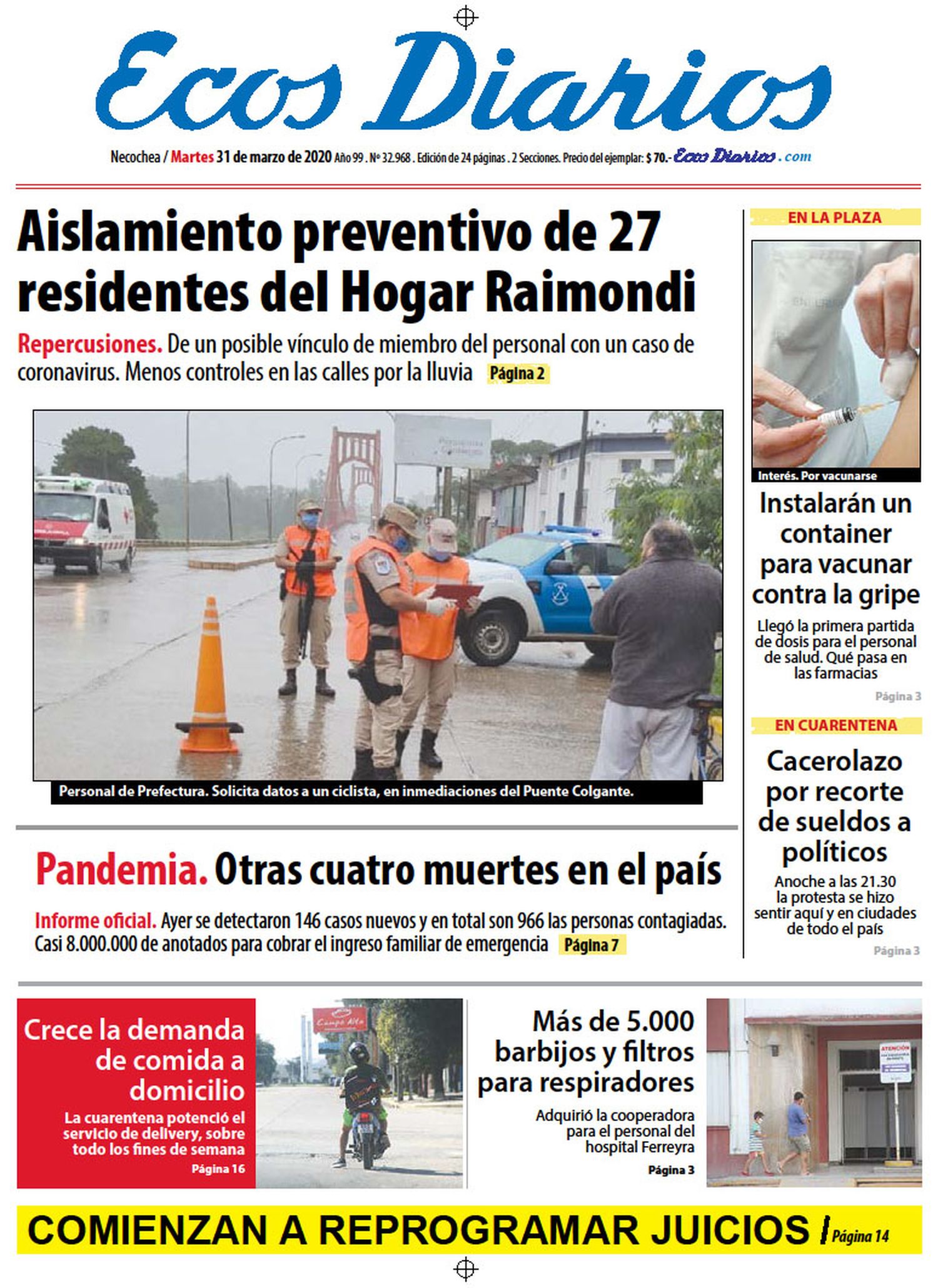 Tapa del 31 de marzo de 2020