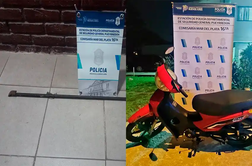 Con un fierro en la mano se llevaba una moto: detenido
