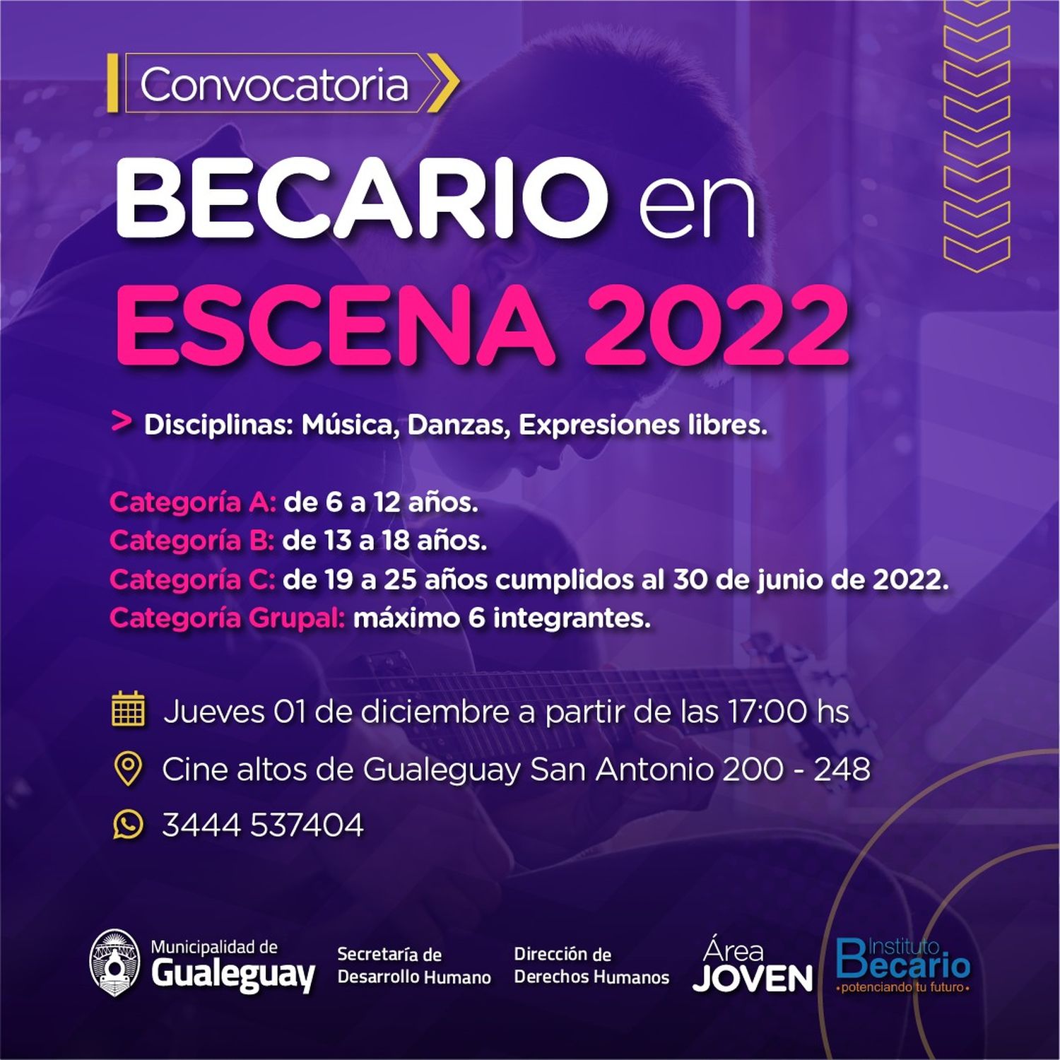 Becario en escena 2022: el Municipio convoca a estudiantes