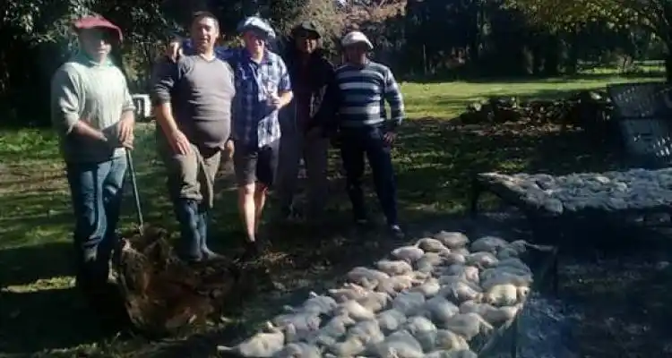 Exitosa pollada en Vuelta de Obligado