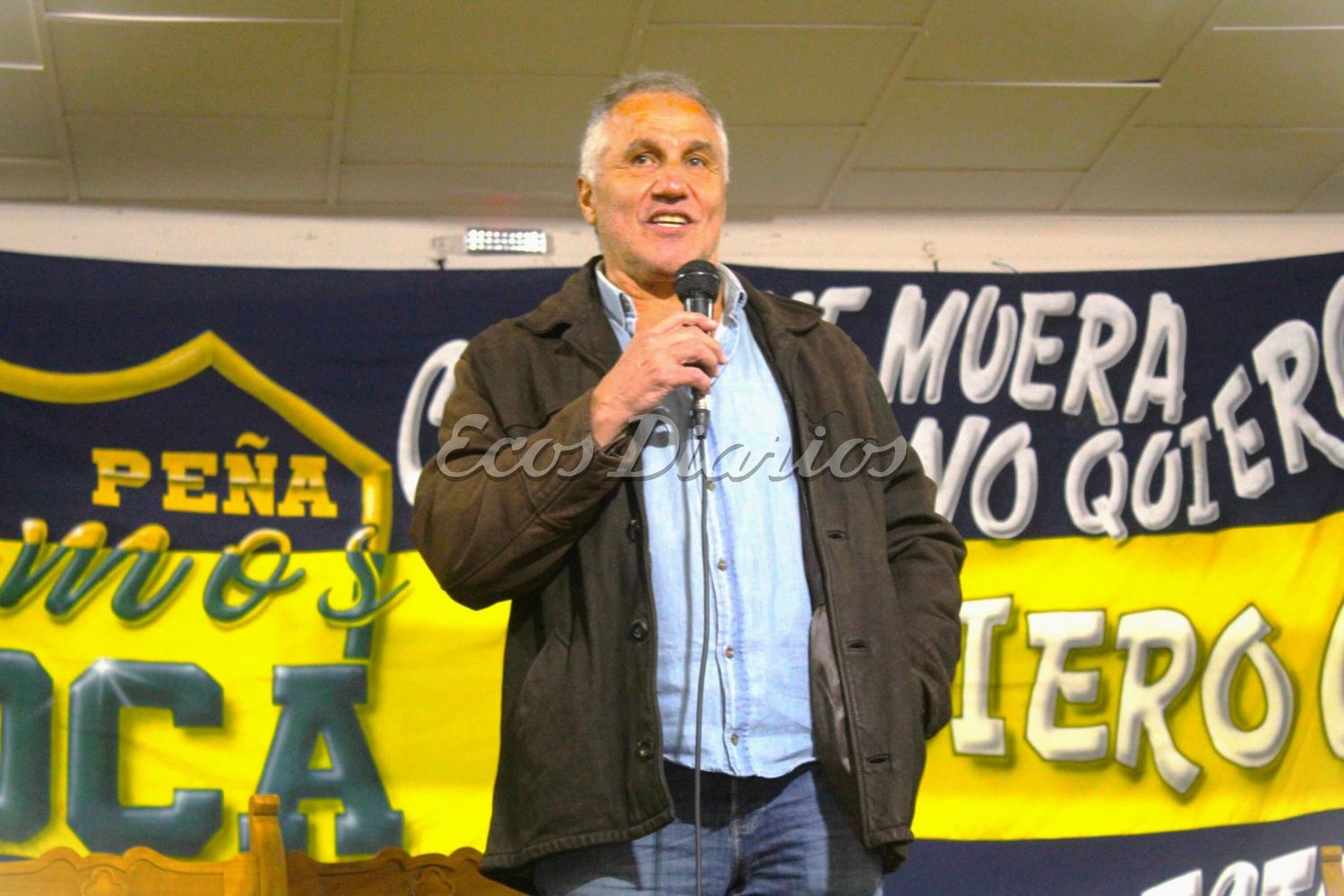 Durante el festejo de "Somos Boca". Alberto Márcico dedicó unas palabras a la hinchada presente