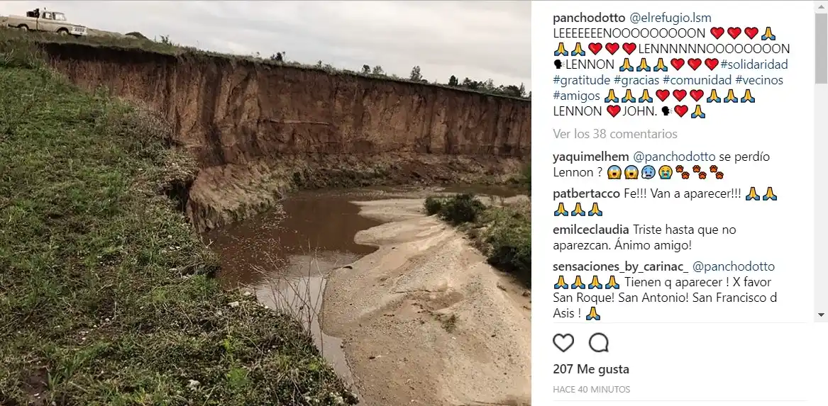 Dotto busca a sus perros perdidos en Libertador San Martín