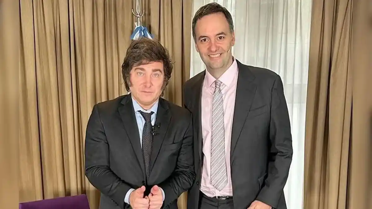 El presidente de la Nación Javier Milei y el jefe de Gabinete, Manuel Adorni.