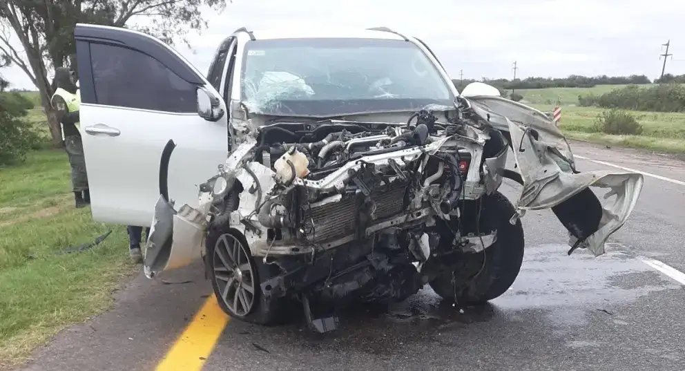 Ruta 14: un perro suelto provocó un violento choque y una familia salvó su vida de milagro