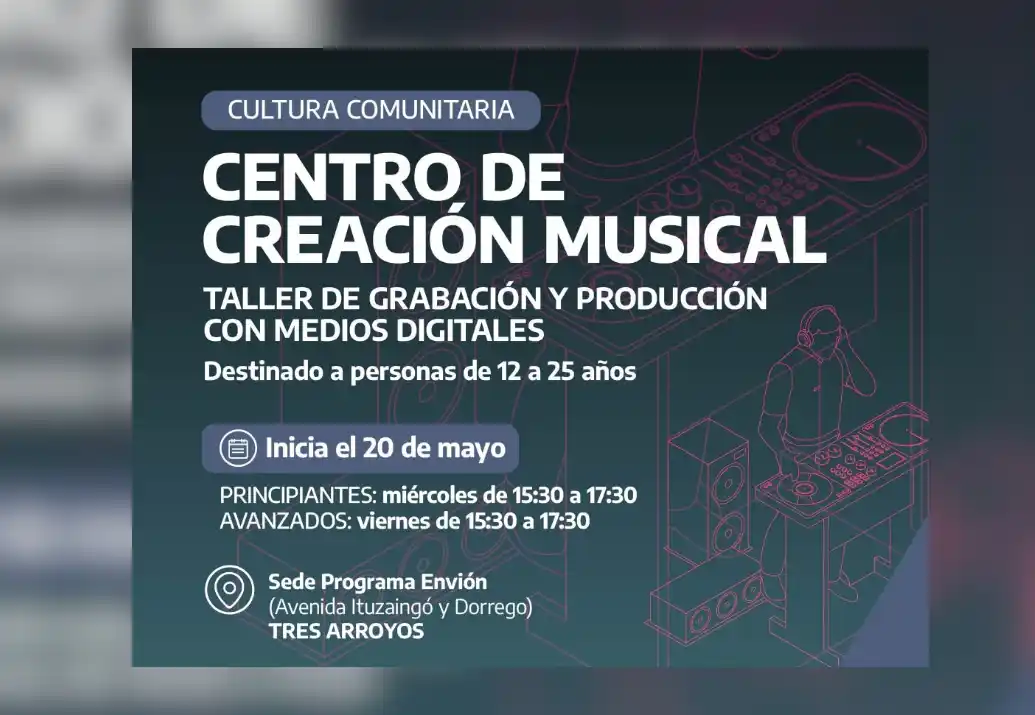 Nuevo Centro de Creación Musical  y talleres para niñas/os y jóvenes