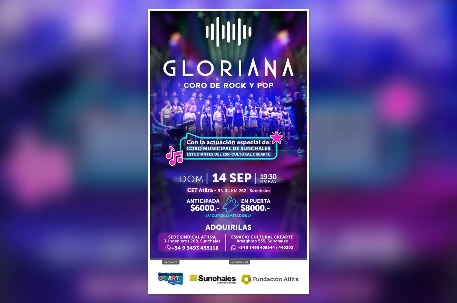 Gloriana llega a Sunchales con un show único de rock y pop en el Auditorio del CET Atilra