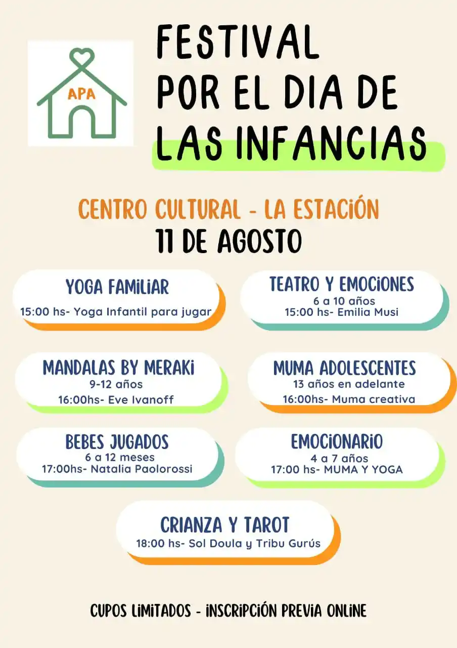 Festival por el Día de las Infancias el próximo domingo en La Estación de la mano de Casita Apa