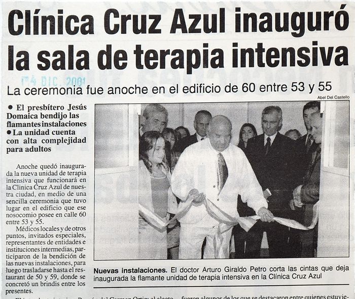 En diciembre de 2001. La Cruz Azul inauguraba su terapia intensiva