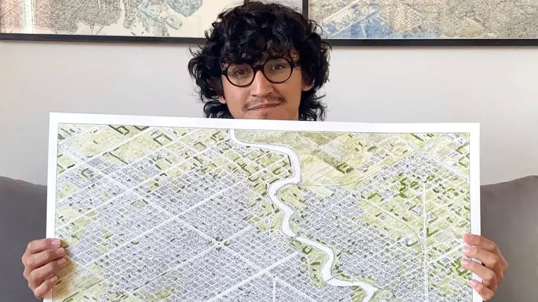 Sin IA, sin computadora y con mucha paciencia: así nació el mapa hecho a mano más detallado de Necochea y Quequén