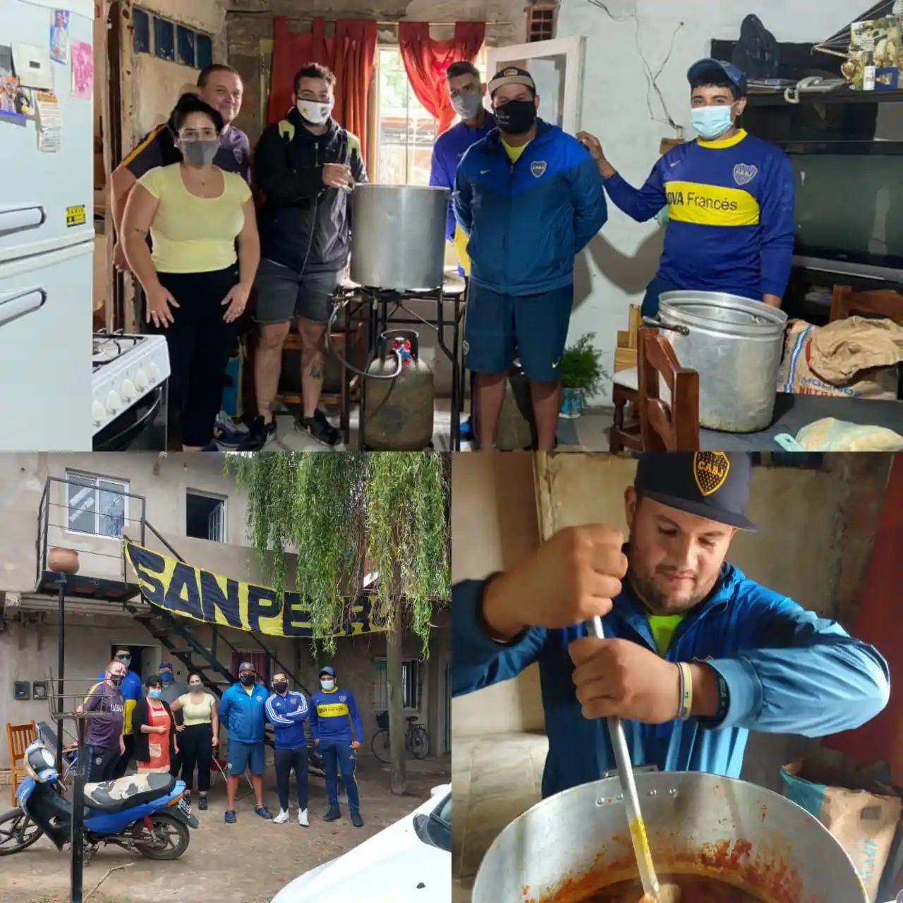 La peña de Boca entregó viandas en un comedor