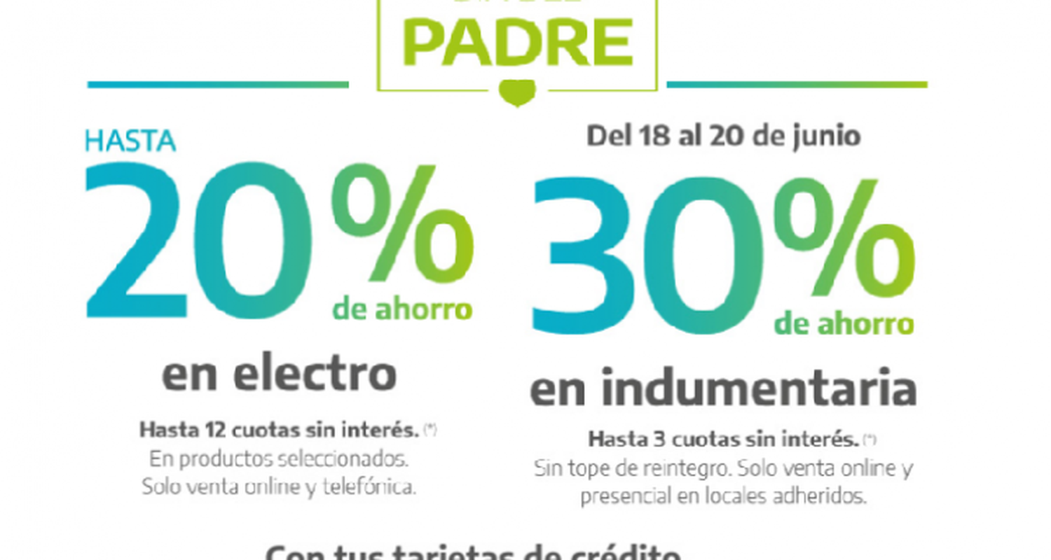 Por el Día del Padre, Banco Provincia anunció descuentos y cuotas sin interés para comprar ropa y electrodomésticos