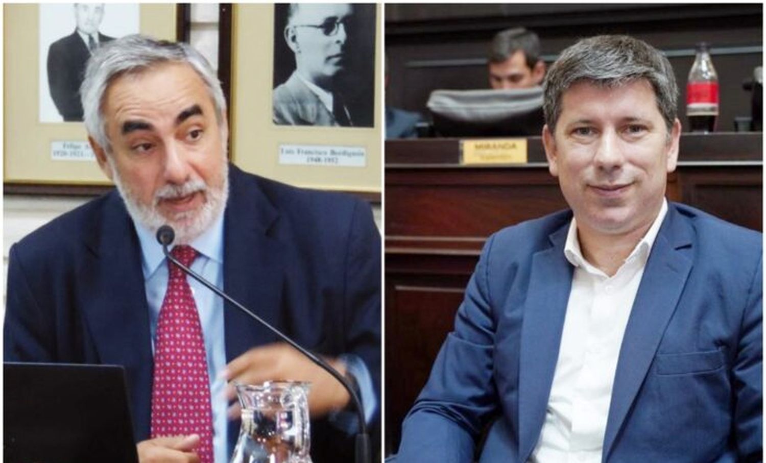 Los candidatos a conducir la UCR bonaerense, Miguel Fernández y Pablo Domenichini.