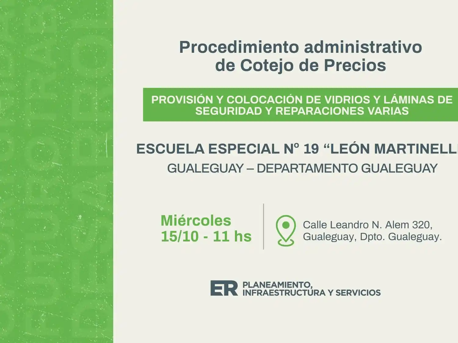 Ejecutarán trabajos de seguridad y mantenimiento en escuela de Gualeguay