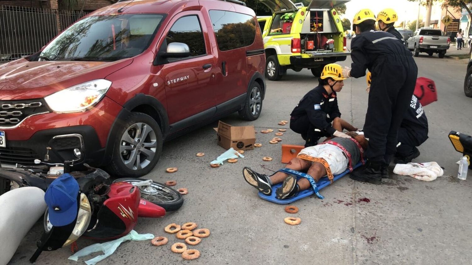 Fuerte accidente con un motociclista herido, en Jujuy y Chaco