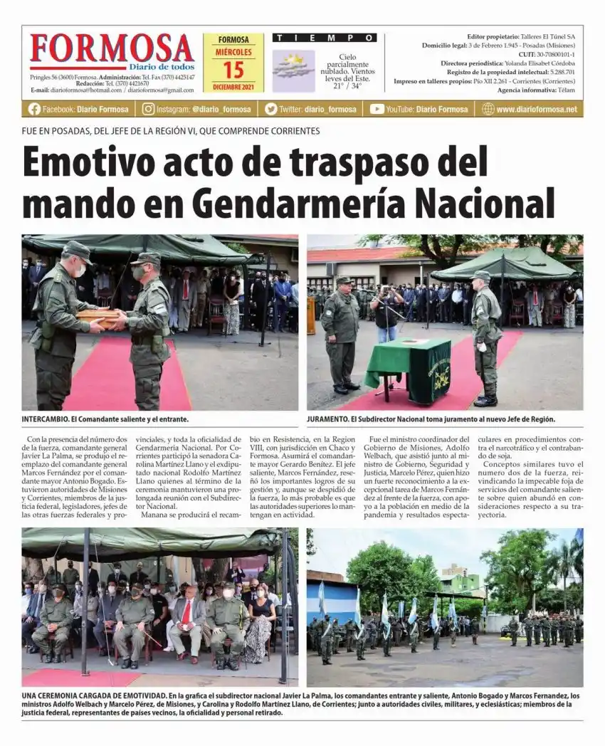 Tapa y Contratapa 15 de diciembre de 2021