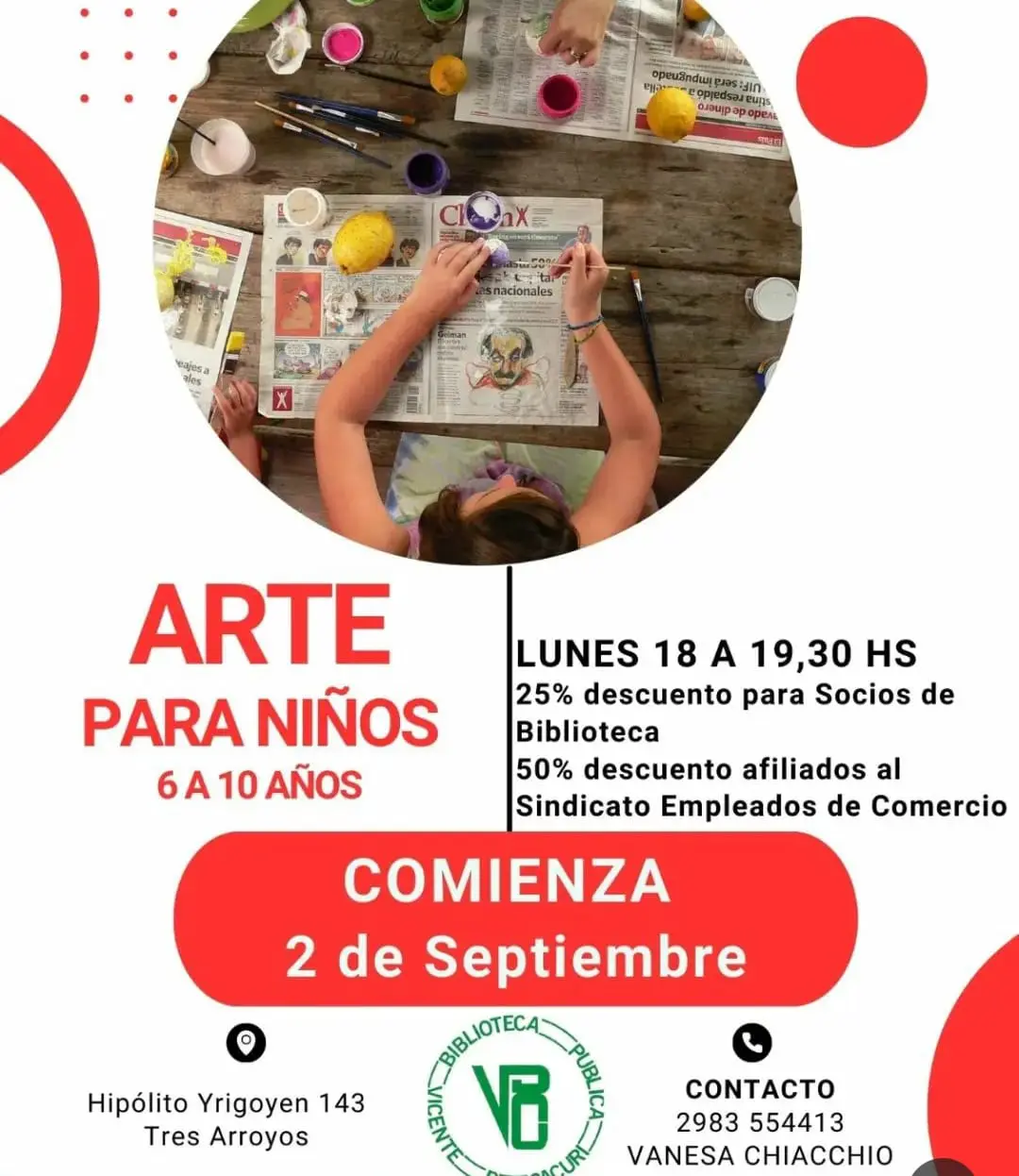 Taller de arte para chicos en la Cacuri