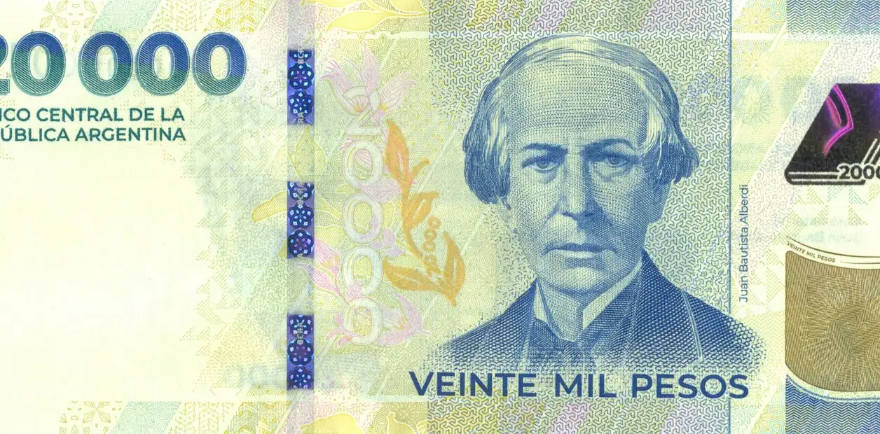 Tiene la imagen de Juan Bautista Alberdi, inspirador de la Constitución Nacional de 1853.