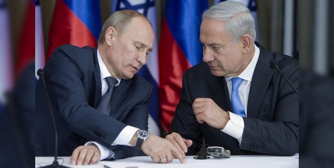 El presidente de Rusia, Vladímir Putin, y el primer ministro del Estado de Israel, Benjamin Netanyahu.