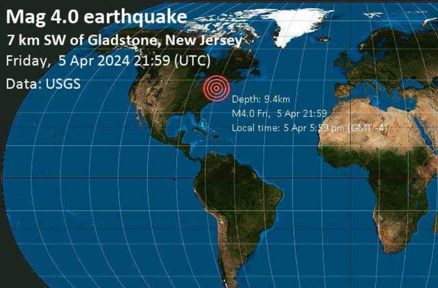 Un nuevo temblor de 4.0 grados se registró en Nueva York