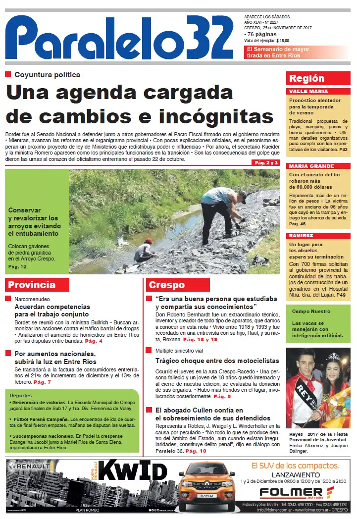 Tapa de Paralelo 32 edición Crespo