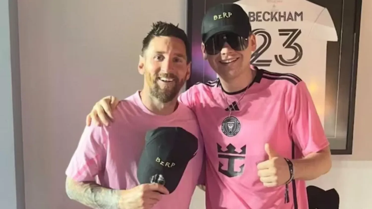 Bizarrap visitó a Messi antes del partido. Foto: Gentileza.