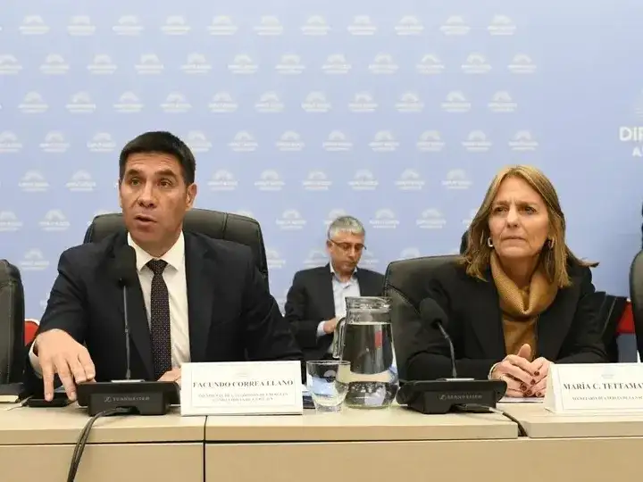 El presidente de la comisión de Energía, Facundo Correa Llano, y la secretaria de Energía, Carmen Tettamanti.