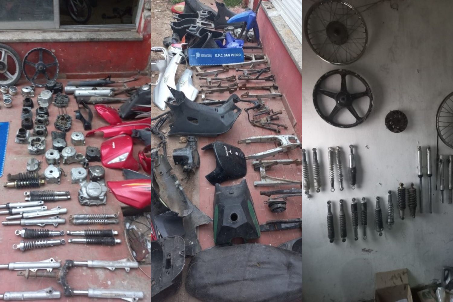 Desbaratan un desarmadero de motos en pleno centro
